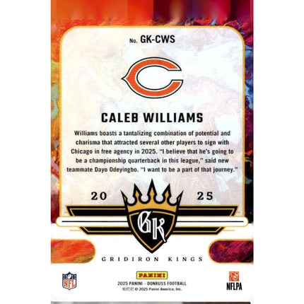 Caleb Williams 2025 Donruss Gridiron Kings #GK-CWS Chicago Bears