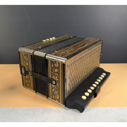 Hohner Melodeon Pokerwork / Club Style 2-Row Diatonic Working Musical Instrument