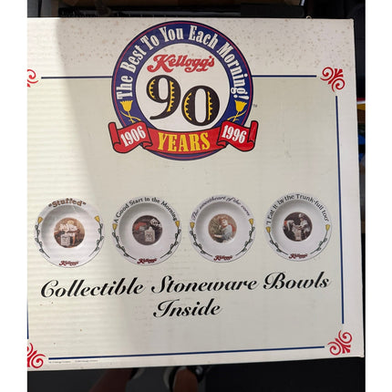 Kellogg’s 90th Anniversary Collectible Stoneware Bowls Set of 4 NIB
