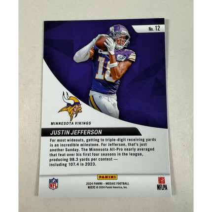 2024 Panini Mosaic Justin Jefferson Elevate #12 Insert Vikings