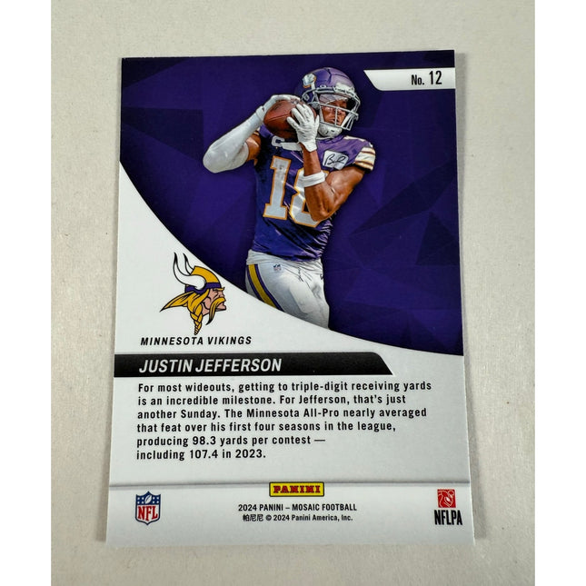 2024 Panini Mosaic Justin Jefferson Elevate #12 Insert Vikings