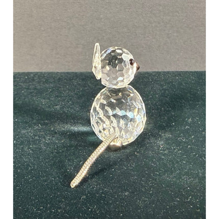 Swarovski Crystal Mini Cat Figurine Metal Tail Signed 1¼” Collectible