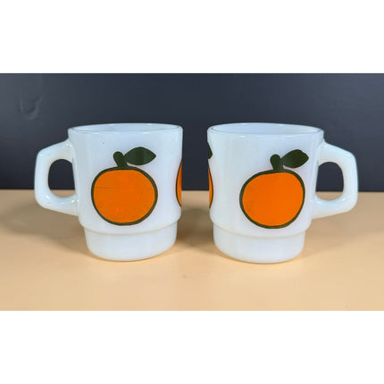 Vintage Anchor Hocking Orange Fruit Coffee Milk Mug