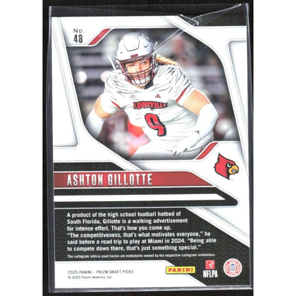 Ashton Gillotte 2025 Panini Prizm Draft Picks #48 Louisville Cardinals