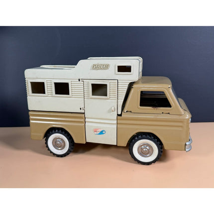 Structo Truck Camper Toy Diecast Metal 10.5" Camper Trailer