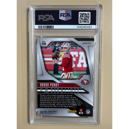 2024 Panini Prizm Black & White Checker RC Brock Purdy #249 PSA 9