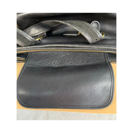Coach Madison Satchel Bowling Bag Black Leather Handbag 022-1107