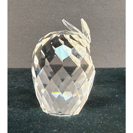 Swarovski Crystal Owl Figurine Green Eyes Signed 2” Collectible