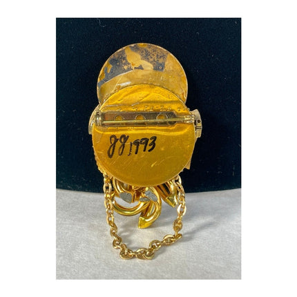 1993 JJ Jonette Handcrafted Watch Timepiece Brooch – 2.5" Vintage Pin