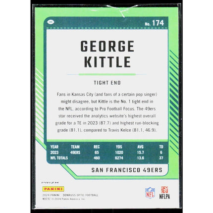 George Kittle 2024 Donruss Optic #174 San Francisco 49ers