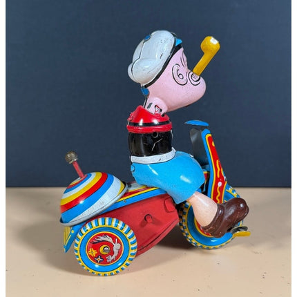 Marx Popeye Wind-Up Tricycle Toy Working Missing Arms Vintage 4"