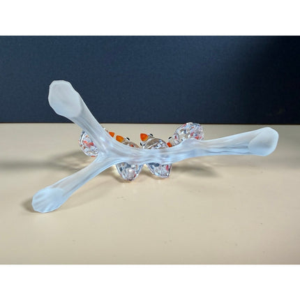 Swarovski Crystal Baby Lovebirds on Branch Figurine 4 Parrot Birds
