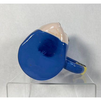 Batman Ceramic Molded Blue Mug — Marked "Bruce" on Base