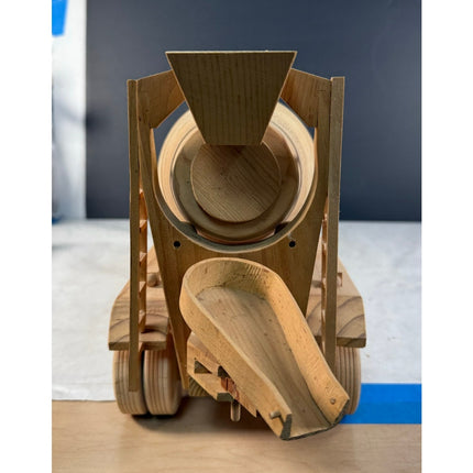 Handmade Wooden Ready Mix Truck 27" Kaye Munshower Toy Shop Working Mixer