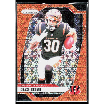 Chase Brown 2024 Panini Prizm Orange Disco Prizm #60 Cincinnati Bengals