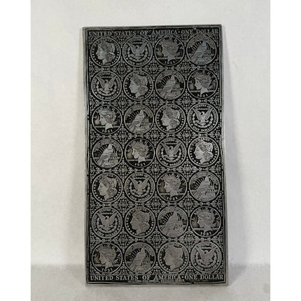 Wilton Morgan & Peace Silver Dollar Rectangular Display Plaque Trivet Hot Plate
