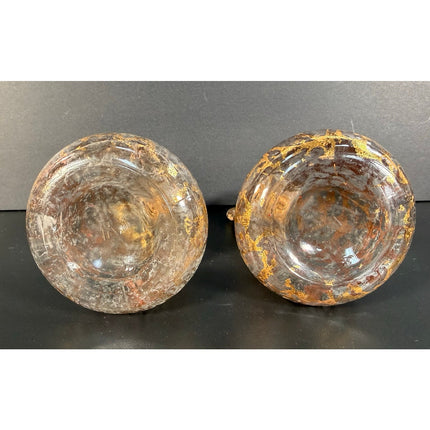 Vintage Hazel Atlas Glass Oil & Vinegar Cruet – Gold Leaf – 5" Tall