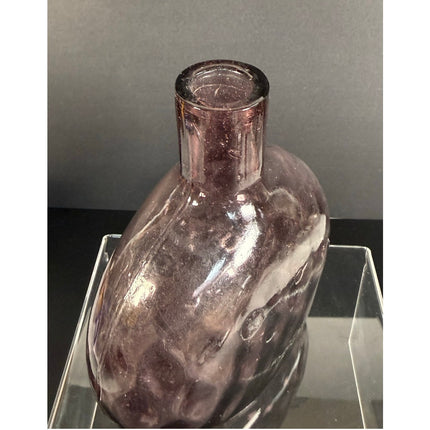 Clevenger Brothers 6" Purple Amethyst Flask Vintage Glass Bottle Collectible