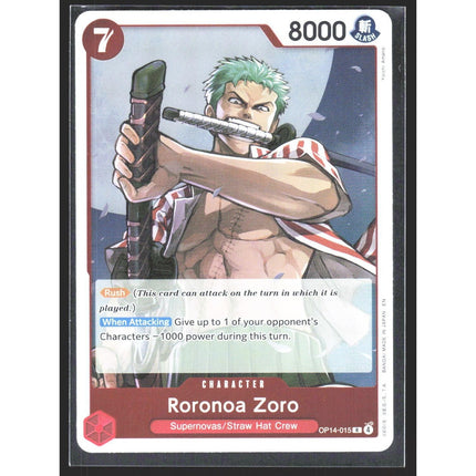 Roronoa Zoro The Azure Sea's Seven #OP14-015 Rare