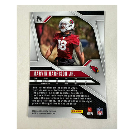 2024 Panini Prizm Marvin Harrison Jr. RC #375 Rookie Card Insert Cardinals