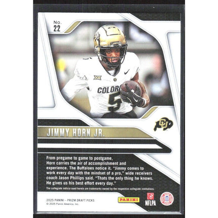 Jimmy Horn Jr. 2025 Panini Prizm Draft Picks #22 Colorado Buffaloes