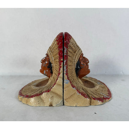 Vintage Wilton Cast Iron Indian Chief Bookends