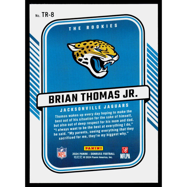 Brian Thomas Jr. 2024 Donruss The Rookies #TR-8 Jacksonville Jaguars