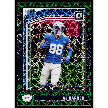 AJ Barner 2024 Donruss Optic Green Velocity #204 Seattle Seahawks