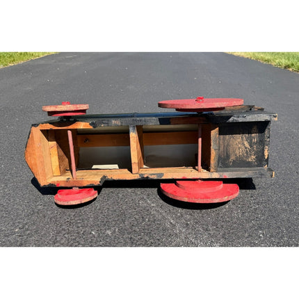 Handmade Wooden Train Engine Locomotive Folk Art Toy Display Piece 29"
