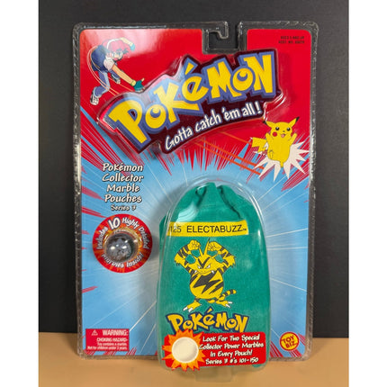 Pokémon #125 Electabuzz Collector Marble Pouch Toy Biz Series 3 Vintage Sealed