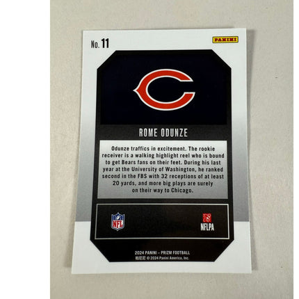 2024 Panini Prizm Rome Odunze Rookie RC #11 Emergent Silver Insert Bears