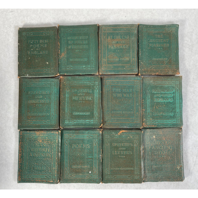 Circa 1920s Leather Library – 32 Classic Authors Miniature Books