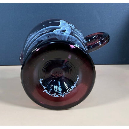 Fenton 2007 Aubergine Mary Gregory Fore Golf Pitcher Hand Painted Original Box