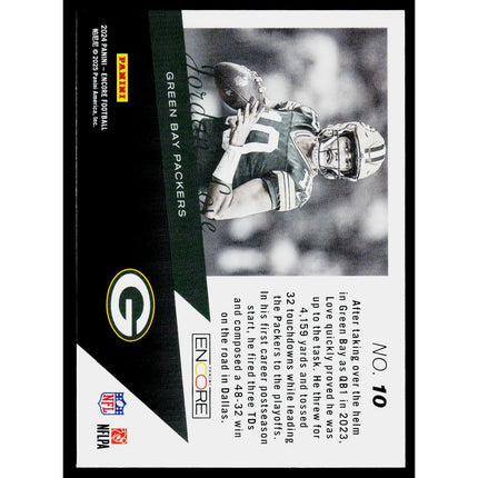 Jordan Love 2024 Panini Encore The Future is Now #10 Green Bay Packers