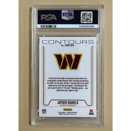 2024 Panini Phoenix Contours Purple RC Jayden Daniels #CON-JDS PSA 9