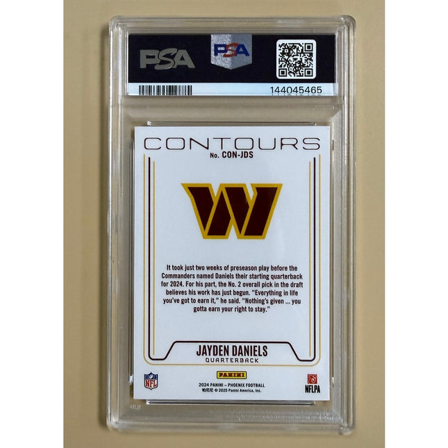 2024 Panini Phoenix Contours Purple RC Jayden Daniels #CON-JDS PSA 9