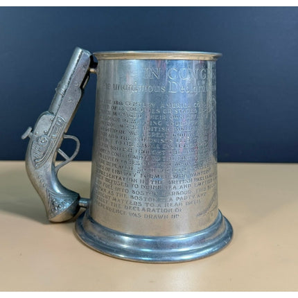 Leonard Eales Pewter Tankard Flintlock Declaration Sheffield Glass Bottom Mug