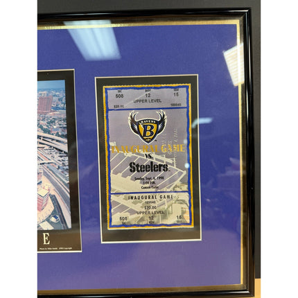 1998 Baltimore Ravens Inaugural Game Framed Stadium Tickets August 8 1998