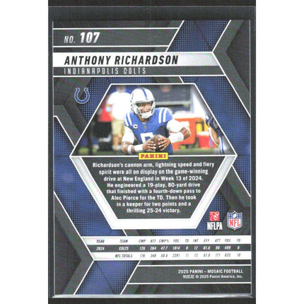Anthony Richardson 2025 Panini Mosaic #107 Indianapolis Colts