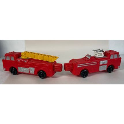 Vintage 1960`s Soaky Speed Toys Fire Engine & Ladder Truck Soap Bottles
