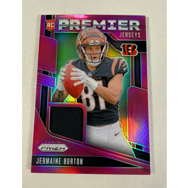 2024 Panini Prizm Jermaine Burton RC #PJ-JBN Pink Prizm Patch Premier Jerseys