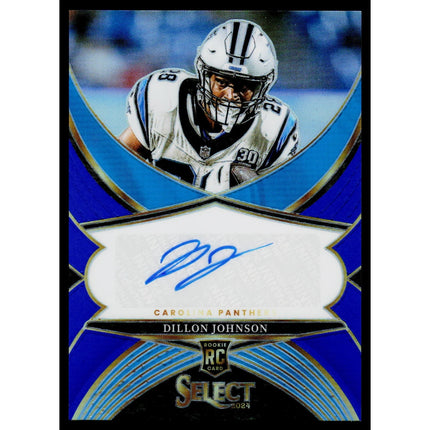 Dillon Johnson 2024 Panini Select Select Sig Blue #SSP-DJO SN,AU 03/99 Panthers