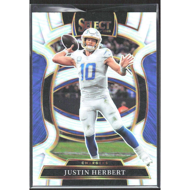 Justin Herbert 2025 Panini Select Silver Prizm #1 Los Angeles Chargers