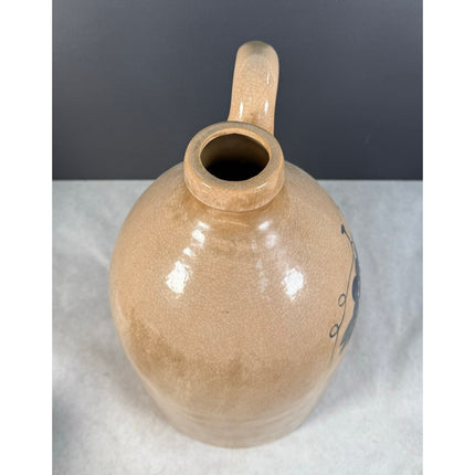 Blue Grape Design 12.5" Stoneware Beehive Jug with Handle Grapevine Primitive