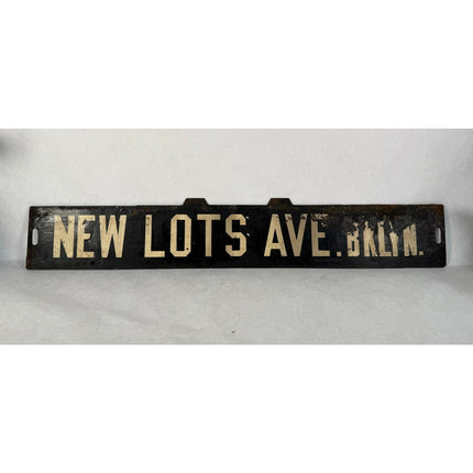 NY Subway Sign Destination Plate “NEW LOTS AVE BKLYN” Metal Vintage Transit Sign