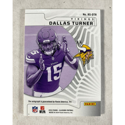 2024 Panini Illusions Dallas Turner Auto 12/75 #RS-DTR Rookie Signs RC Vikings