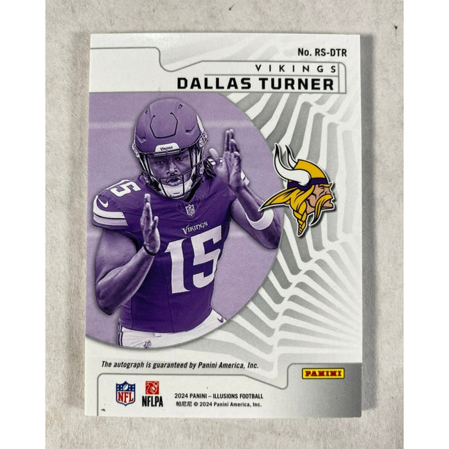2024 Panini Illusions Dallas Turner Auto 12/75 #RS-DTR Rookie Signs RC Vikings