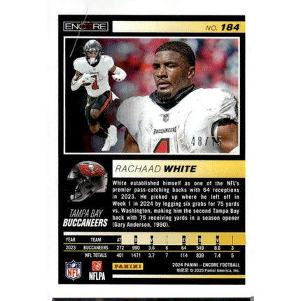 Rachaad White 2024 Panini Encore Purple #184 SN Tampa Bay Buccaneers