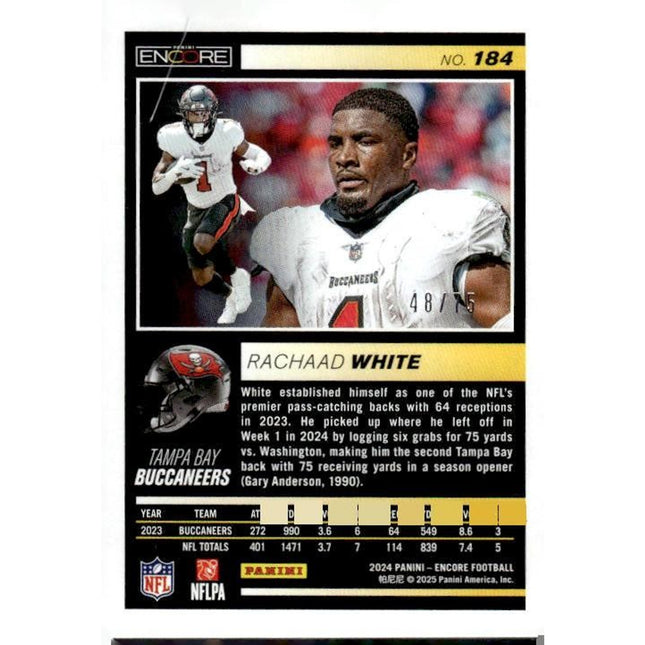Rachaad White 2024 Panini Encore Purple #184 SN Tampa Bay Buccaneers