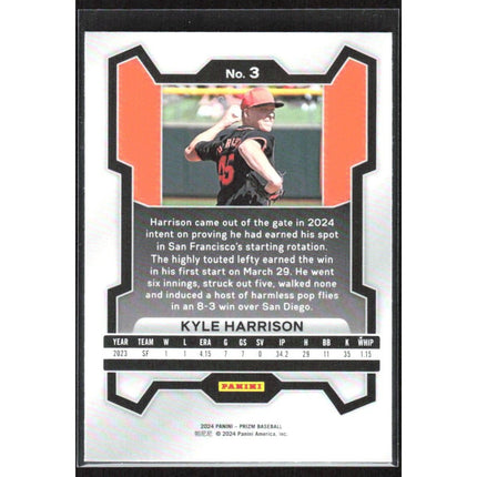 Kyle Harrison 2024 Panini Prizm Silver Prizms #3 San Francisco Giants